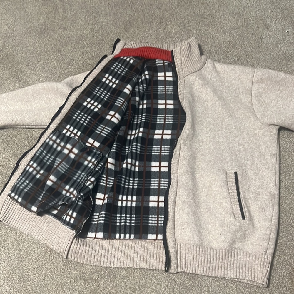 Men’s Large Zip Up Cream Sweater